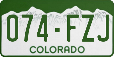 CO license plate 074FZJ