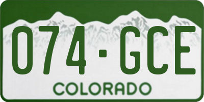 CO license plate 074GCE