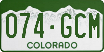 CO license plate 074GCM