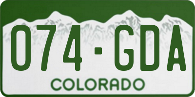 CO license plate 074GDA