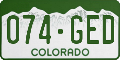 CO license plate 074GED