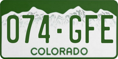 CO license plate 074GFE
