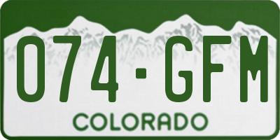CO license plate 074GFM