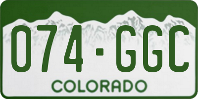 CO license plate 074GGC