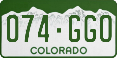 CO license plate 074GGO