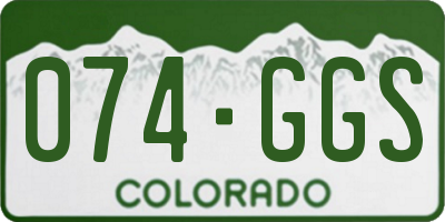 CO license plate 074GGS