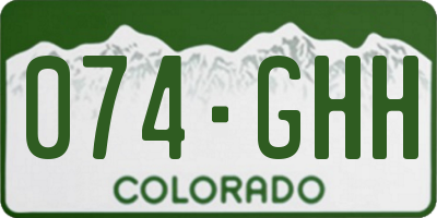 CO license plate 074GHH