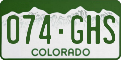 CO license plate 074GHS