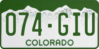 CO license plate 074GIU