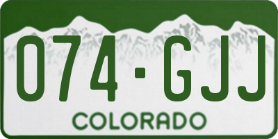 CO license plate 074GJJ