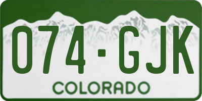 CO license plate 074GJK