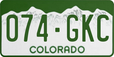CO license plate 074GKC
