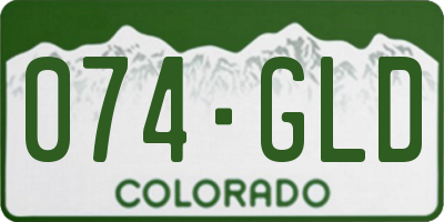 CO license plate 074GLD