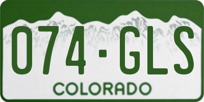 CO license plate 074GLS