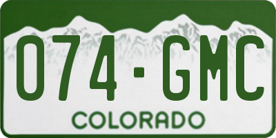 CO license plate 074GMC