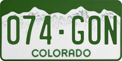 CO license plate 074GON