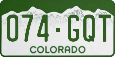 CO license plate 074GQT
