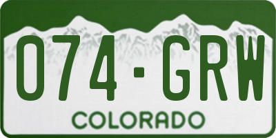 CO license plate 074GRW