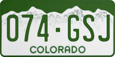 CO license plate 074GSJ