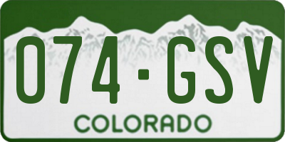 CO license plate 074GSV