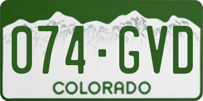CO license plate 074GVD