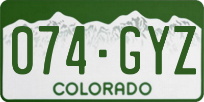 CO license plate 074GYZ