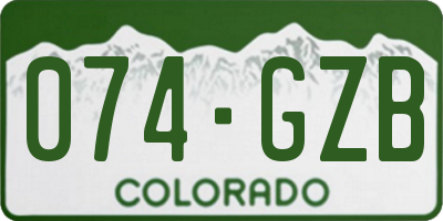 CO license plate 074GZB