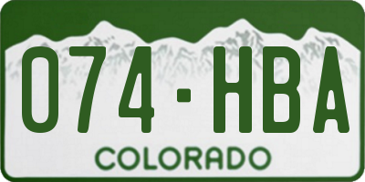 CO license plate 074HBA