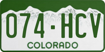 CO license plate 074HCV