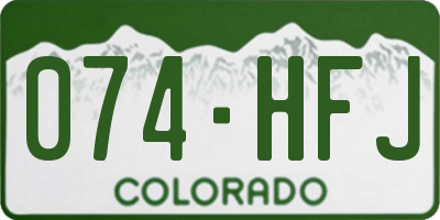 CO license plate 074HFJ