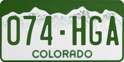 CO license plate 074HGA