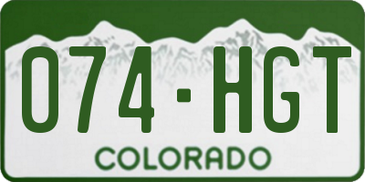 CO license plate 074HGT