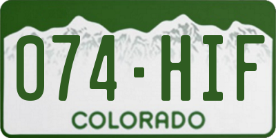 CO license plate 074HIF