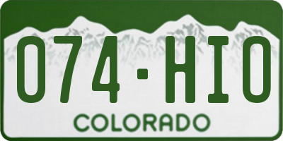 CO license plate 074HIO