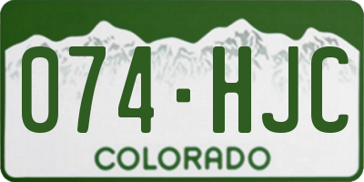 CO license plate 074HJC