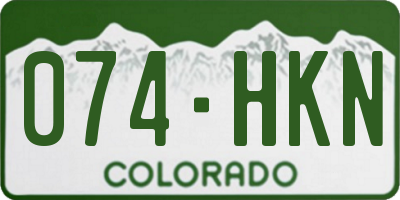CO license plate 074HKN