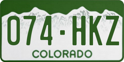 CO license plate 074HKZ