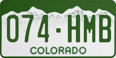 CO license plate 074HMB