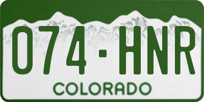 CO license plate 074HNR