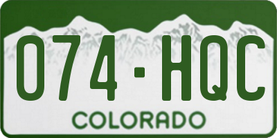 CO license plate 074HQC