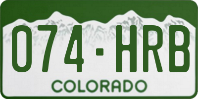CO license plate 074HRB