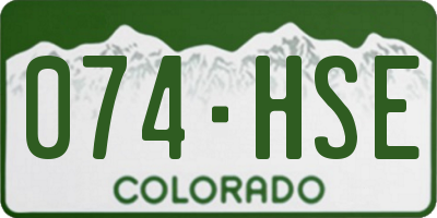 CO license plate 074HSE