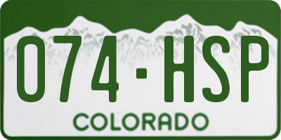 CO license plate 074HSP