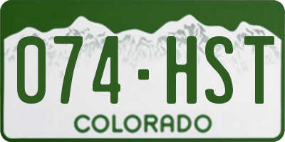 CO license plate 074HST