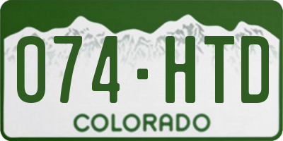 CO license plate 074HTD
