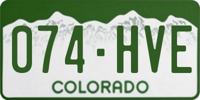 CO license plate 074HVE