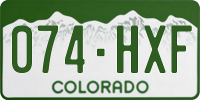 CO license plate 074HXF