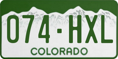 CO license plate 074HXL