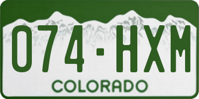 CO license plate 074HXM