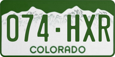 CO license plate 074HXR